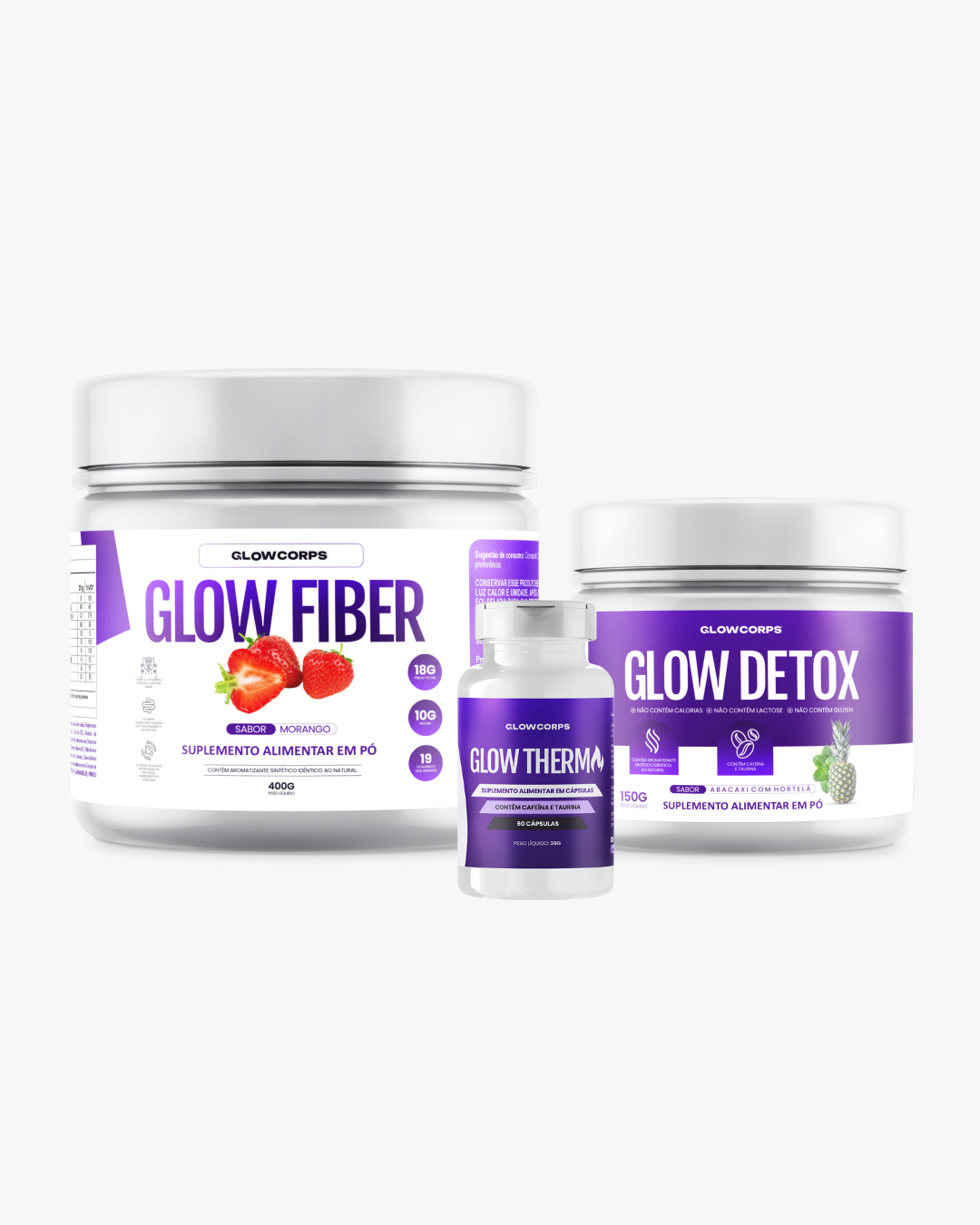 Combo Slim - 01 Shake GlowFiber | 01 Chá GlowDetox | 01 GlowThermo